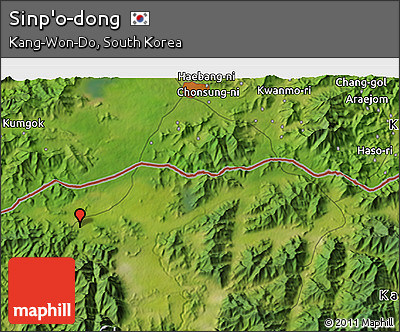Satellite 3D Map of Sinp'o-dong