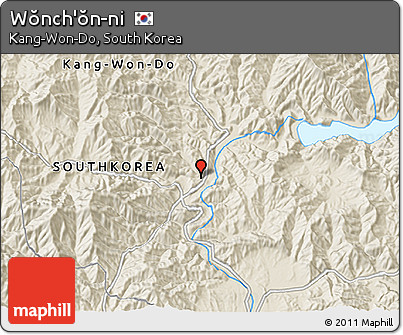Shaded Relief 3D Map of Wŏnch'ŏn-ni