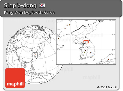 Blank Location Map of Sinp'o-dong