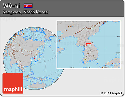 Gray Location Map of Wŏ-ni