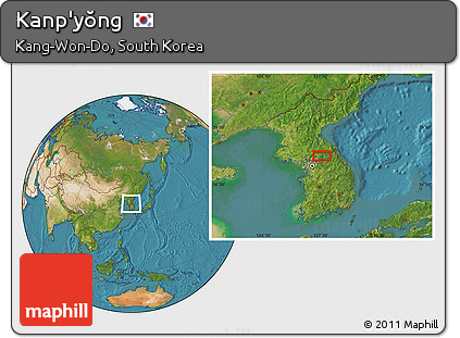 Satellite Location Map of Kanp'yŏng
