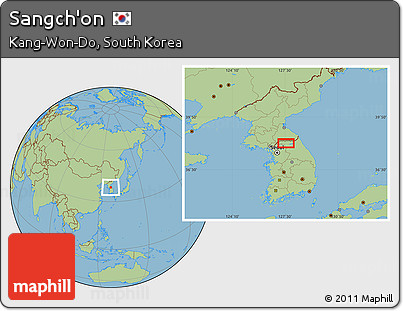 Savanna Style Location Map of Sangch'on