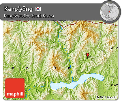 Physical Map of Kanp'yŏng