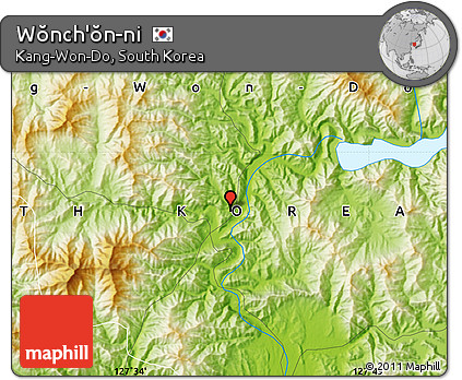 Physical Map of Wŏnch'ŏn-ni