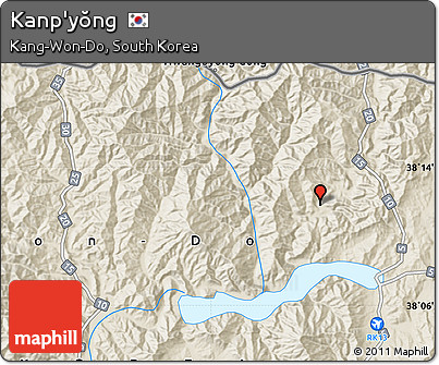 Shaded Relief Map of Kanp'yŏng