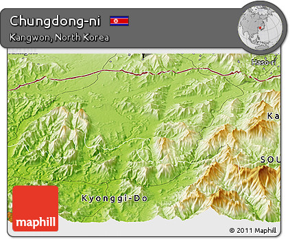 Physical Panoramic Map of Chungdong-ni