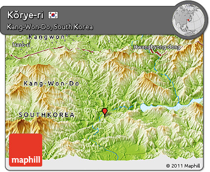 Physical Panoramic Map of Kŏrye-ri