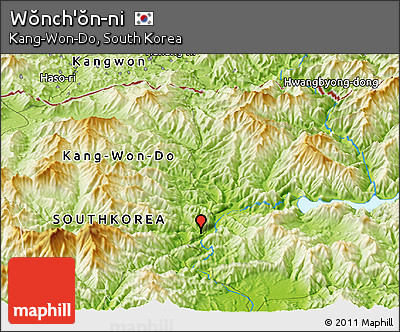 Physical Panoramic Map of Wŏnch'ŏn-ni