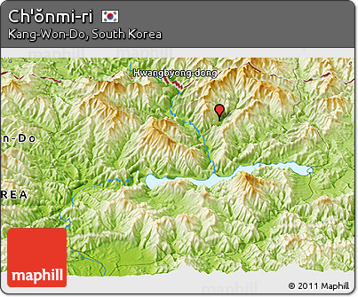 Physical Panoramic Map of Ch'ŏnmi-ri