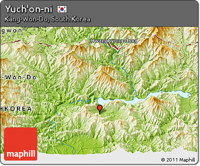 Physical Panoramic Map of Yuch'on-ni