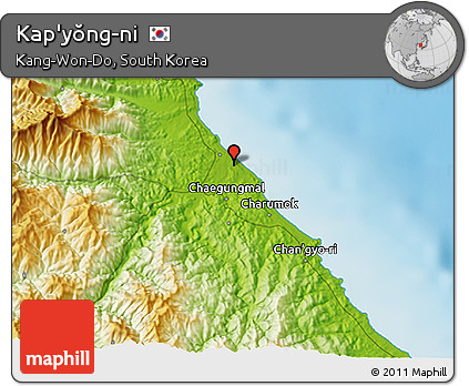 Physical 3D Map of Kap'yŏng-ni
