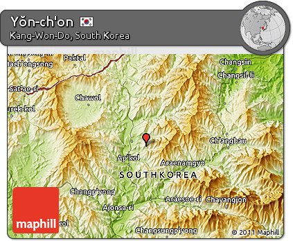 Physical 3D Map of Yŏn-ch'on