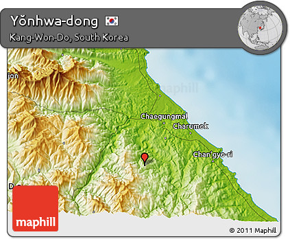 Physical 3D Map of Yŏnhwa-dong