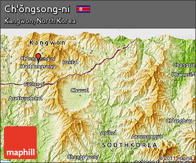 Physical 3D Map of Ch'ŏngsong-ni