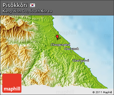 Physical 3D Map of Pisŏkkŏri