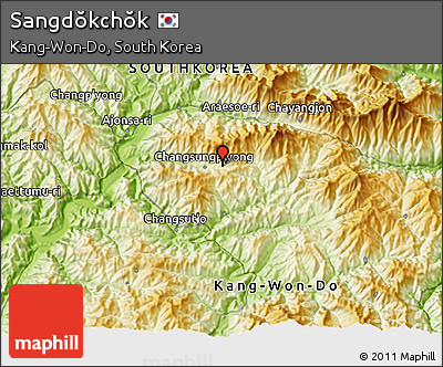 Physical 3D Map of Sangdŏkchŏk