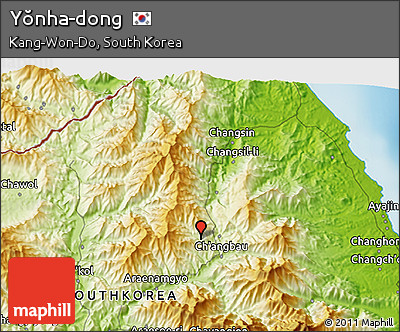 Physical 3D Map of Yŏnha-dong