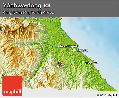 Physical 3D Map of Yŏnhwa-dong