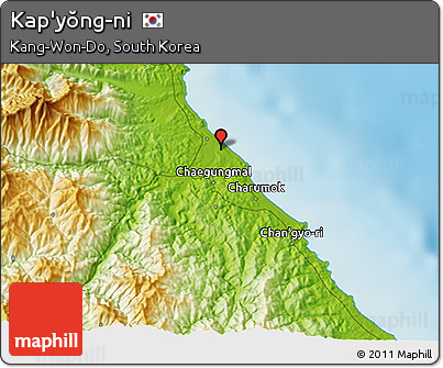Physical 3D Map of Kap'yŏng-ni