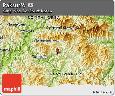 Physical 3D Map of Paksut'ŏ