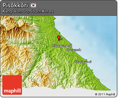 Physical 3D Map of Pisŏkkŏri