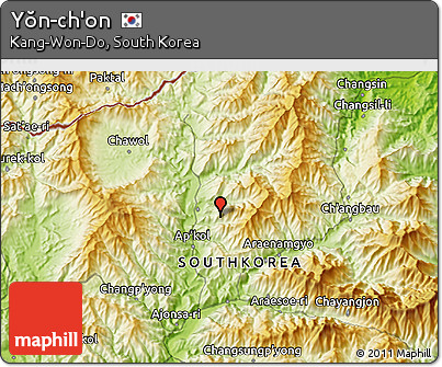 Physical 3D Map of Yŏn-ch'on