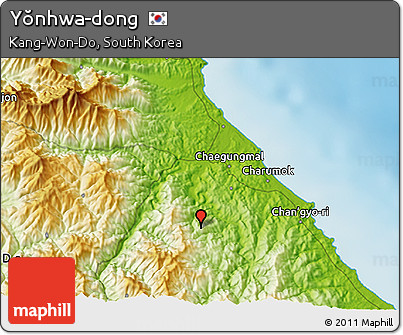 Physical 3D Map of Yŏnhwa-dong