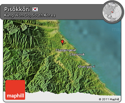 Satellite 3D Map of Pisŏkkŏri