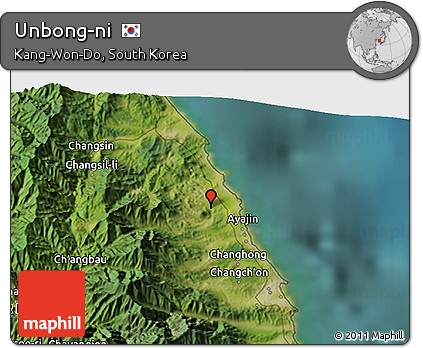 Satellite 3D Map of Unbong-ni