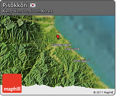 Satellite 3D Map of Pisŏkkŏri