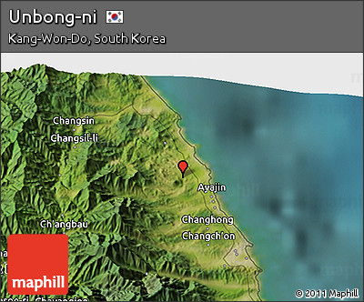 Satellite 3D Map of Unbong-ni