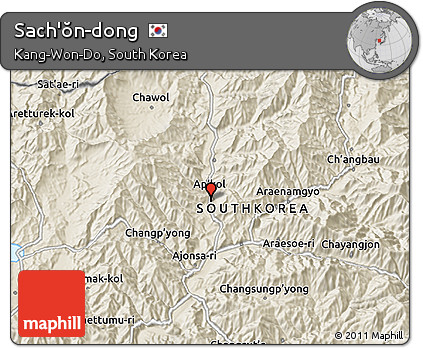 Shaded Relief 3D Map of Sach'ŏn-dong