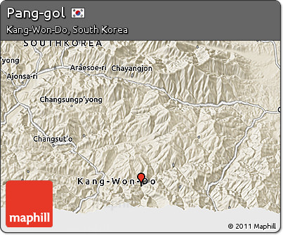 Shaded Relief 3D Map of Pang-gol
