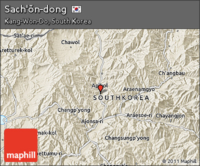 Shaded Relief 3D Map of Sach'ŏn-dong