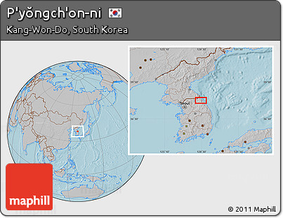 Gray Location Map of P'yŏngch'on-ni, hill shading
