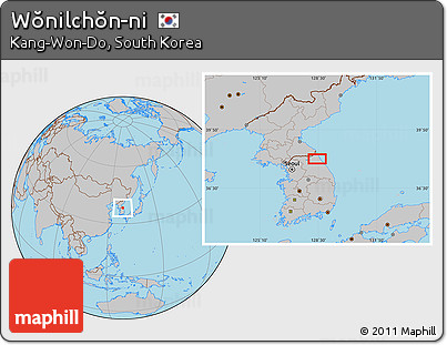 Gray Location Map of Wŏnilchŏn-ni