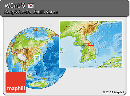 Physical Location Map of Wŏnt'ŏ