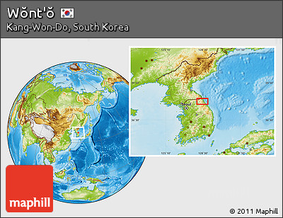 Physical Location Map of Wŏnt'ŏ