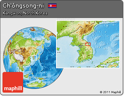 Physical Location Map of Ch'ŏngsong-ni