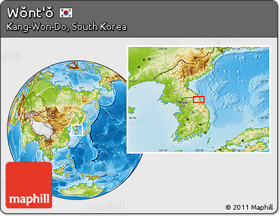 Physical Location Map of Wŏnt'ŏ
