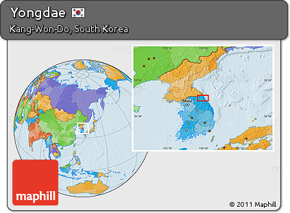 Political Location Map of Yongdae