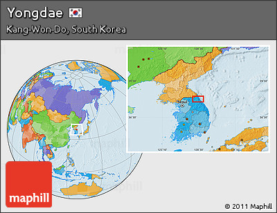 Political Location Map of Yongdae