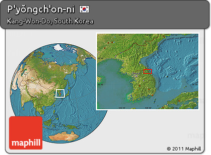Satellite Location Map of P'yŏngch'on-ni
