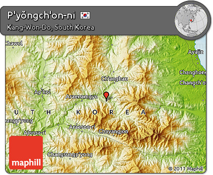Physical Map of P'yŏngch'on-ni