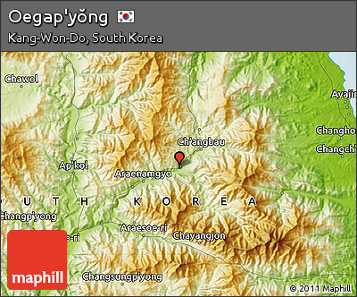 Physical Map of Oegap'yŏng