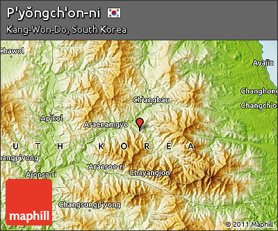 Physical Map of P'yŏngch'on-ni