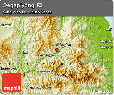 Physical Map of Oegap'yŏng
