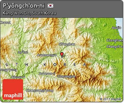 Physical Map of P'yŏngch'on-ni
