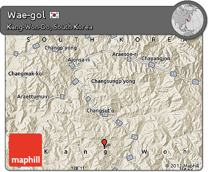 Shaded Relief Map of Wae-gol