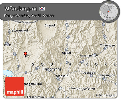 Shaded Relief Map of Wŏndang-ni